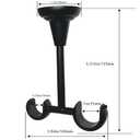 2 Pack Diameter 0.75 in/1 in (19mm/25mm) Double Curtain Rod Bracket - Modern Ceiling Mount Double (Antique Bronze)