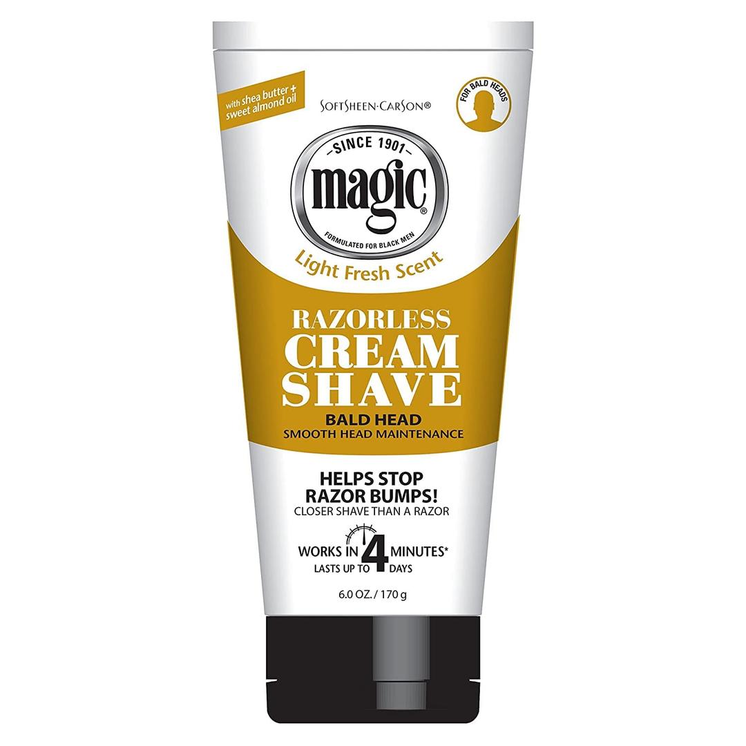 Shave Razorless Cream Shave, Bald Head Smooth Head Maintenance, Light Fresh Scent 6 oz (Pack of 11)