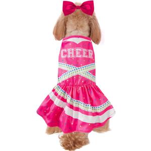 Cheerleader Dog Costume Halloween Cheer Pet Dog Dress Outfits (Pink L)
