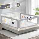 JWPEHOE 3-Piece Bed Rail for Toddlers with Headboard Rod, Adjustable Baby Bed Rail Guard, Twin/Full/Queen/King Size Bed (3, 78.7 * 78.7 * 59 Inch- Queen Size)