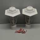 WISBEAM 2 Packs Outdoor Post Light, Pole Lantern, E26 Base 60W Max, Aluminum Housing Plus Glass, Wet Location Rated, ETL Qualified, Bulbs not Included, White