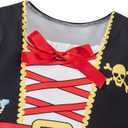 Toddler Baby Girl Pirate Outfits With Eye Mask And Head Scarf (Black,2T)