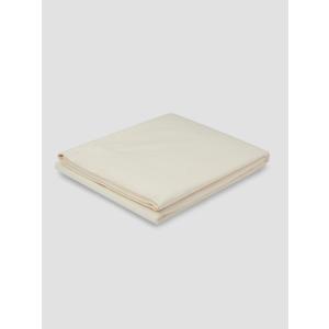 Mindful Cream Washed Cotton Percale Flat Sheet, 4 Pack King Size