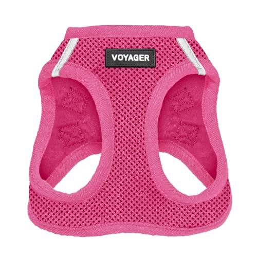 Best Pet Supplies Voyager Step-in Air Harness - All Weather Mesh, Reflective, No Pull Harness for Dogs, Cats - Secure with Hook & Loop Fastener, Buckle, Double D-Rings - Fuchsia, XL