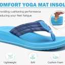 COFACE Womens Flip Flops with Arch Support Ladies Fashion Lightweight Wedge Flip Flops Comfortable Yoga Mat Sole Summer Platform Thong Sandals (Blue)