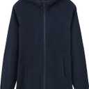 MoFiz Women's Long Fleece Zip Up Hoodies Long Sleeve Full Zip Soft Warm Polar Fleece Jacket Coat with Pocket for Fall Winter (L)