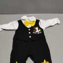 PROMOTED TO BIG SISTER Baby Boy My 1st New Year 2026 Outfit Gentleman Romper Long Sleeve Jumpsuit with Bow Tie (3-6 Months, Black)