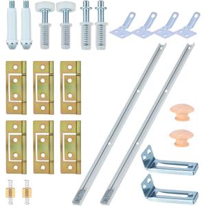 Bifold Closet Door Hardware Kit with 72" Tracks (2 36"), Lashow Complete Set for 4 Doors with Brackets, Pivots & Guide Wheels, for Bi-fold Closet Door Hardware Used.