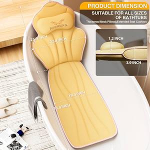Pesipers Ergonomic Full Body Bath Pillow for Bathtub, 3.9 inch Thickened Luxury Tub Pillows for Back Support and Headrest Neck, Soft 5D Air Mesh Cushion & Mat, Bathtub Accessories Spa Gifts for Women Pesipers Ergonomic Full Body Bath Pillow for Bathtub, 3.9 inch Thickened Luxury Tub Pillows for Back Support and Headrest Neck, Soft 5D Air Mesh Cushion & Mat, Bathtub Accessories Spa Gifts for Women