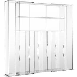 Clear Acrylic Drawer Organizer for Kitchen Utensils and Flatware, Adjustable Silverware Tray with 9 Compartments for Drawers, Office, and Bathroom Storage