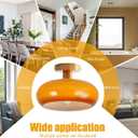 Orange Glass Flush Mount Ceiling Light Modern Close to Ceiling Light Fixtures with 11" Milk Glass Shade Dome Flush Mount Lamp Gold Brass Ceiling Lamp for Hallway Bedroom Kitchen Sink