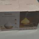 SALKING Essential Oil Diffuser, 100ml Small Aromatherapy Diffuser with Auto Shut-Off Function, Ultrasonic Diffusers for Essential Oils, Cool Mist Humidifier with Warm White Lights, for Office Home (White + Wooden Grain)