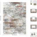 Washable Rug 6x9, Abstract Morden Soft Area Rug, Non-Slip Low Pile Rugs for Living Room, Bedroom, Dining Room, Home, Office(Grey & Brown)