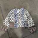 Flygo Women Cropped Puffer Jacket Cardigan Floral Printed Quilted Coats Lightweight Open Front Crop Padded Down Jackets L