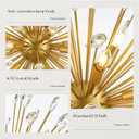 16-Light Gold Sputnik Chandelier, Starburst Firework Pendant Light fixtures