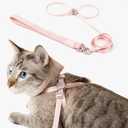 Cat Harness and Leash 2-in-1, Escape Proof Anti-Chocking Harness Adjustable Lighweight Leash for Walking Outoor Training for Kitten Small Large Cats Puppy, US IDA Bronze Award (Blush Pink)