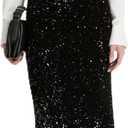 Vince Women's Sequins on Velvet Column Maxi Skirt (Black, S) Size: 4