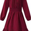 Little Bitty Girls Long Sleeve A-Line Tulle Princess Dress, Midi Length Casual Party Ribbed Knit Top Tulle Skirt  (10-11 Years)