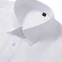 Mens Wrinkle Free Dress Shirts Regular Fit Long Sleeve Non Iron Business Casual Wedding Stretch Button Down Shirt (White, M)