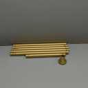 Ausemku Shower Curtain Rod 32-80 Inch Adjustable - 1 Inch Diameter Heavy Duty No drill Spring Tension Shower Rod, Non-Slip Rustproof Telescopic Rod for Bathroom, Gold