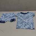 HonestBaby Unisex Baby 2-pack Short Sleeve Pajamas 100% Organic Cotton for Baby Boys, Unisex (3T, Tropic Shadow Chambray)