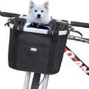 RAYMACE Bicycle Basket Dog Bike Handlebar Basket Front,Folding Detachable Quick Release Easy Install,Cycling Picnic Bag