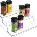 SIMPLEMADE 3-Tier Spice Rack Organizer - Versatile Storage Shelf for Kitchen, Bathroom, Bedroom & Office, Set of 1, Clear
