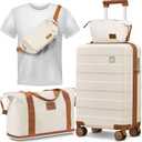 imiomo Carry on Luggage 22x14x9 Airline Approved, Hardside 20 Inch Carry-on Suitcases with Spinner Wheels, Lightweight Travel Luggage Sets with TSA Lock, 4 piece set