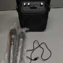 Karaoke Machine, Portable Bluetooth Speaker with 2 Wireless Microphones for Adults & Kids with Lights, Karaoke Microphone with PA System Supports USB/TF/REC/FM/AUX for Home Party Home System Packages (Black)