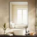 Delma Bathroom Mirror, Black Framed Bathroom Mirror for Over Sink, High-Definition Vanity Mirror, Versatile Mirror for Bathroom, Hangs Horizontally or Vertically(40x28, Black)