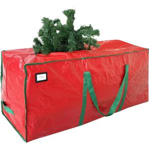 Cosy Family 7.5 ft Christmas Tree Storage Bag - Durable Heavy Duty Extra Large Artificial Xmas Holiday Tree Bag with Reinforced Handles and Dual Zippers Wide Opening - Red
