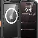 Lanhiem Magnetic for iPhone Air Phone Case, IP68 Waterproof Dustproof Phone Case, [Compatible with Magsafe] [Built-in Screen Protector] Full Body Heavy Duty Rugged Phone Cover 17 Air 6.5 inch, Black