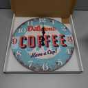 XFM Rustic Kitchen Wall Clock 16 Inch Blue Wooden Wall Clocks Battery Operated Silent Retro Round Clocks for Cafes Bar Farmhouse Office