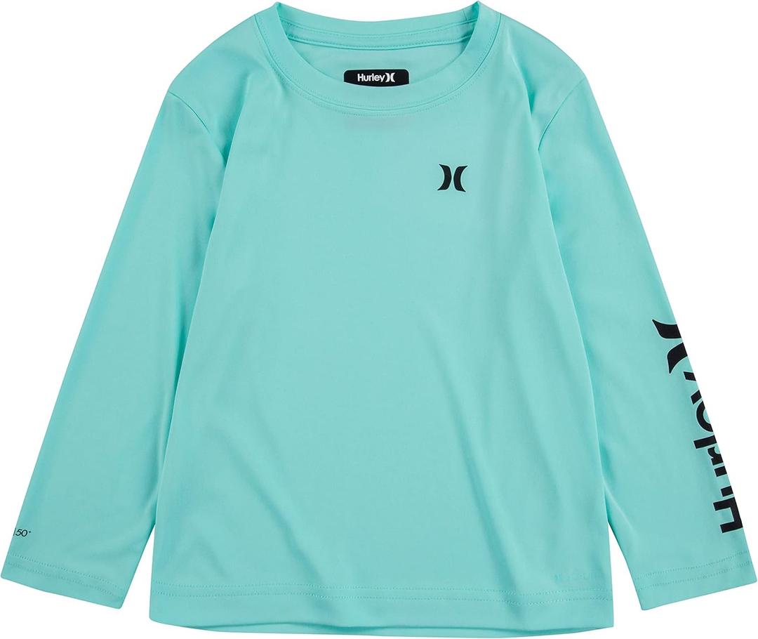 Hurley Boys Long Sleeve UPF 50+ Rash Guard Swim Shirt (Blue, XL)