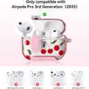 Compatible with AirPods Pro 3 Case with Safety Lock, Cute Pretty Aesthetic AirPods Pro 3 Case Cover with Keychain, Soft TPU Protective Shockproof Case for Women Girl