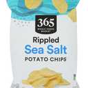 5 x 365 by Whole Foods Market, Sea Salt Rippled Potato Chips, 8 OZ (EXP 09/16/26)