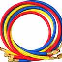 AC Charging Hose Tube, 72" HVAC Gauges Hoses Refrigerant Charging Hose for R134A R12 R22 R502 Manifold Gauge Hoses Set, 3pcs