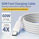 3 x USB-C to USB-C Fast Charging Cable 60W, Premium Nylon Braided Type-C Cord 3FT, Power Delivery, Compatible with iPhone 15/16/17, Samsung Galaxy, iPad, MacBook | CCLINE