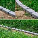 Landscape Edging Stone, Landscape Edging Blocks, Faux Stone Brick for Lawn Edging, Flower Beds, Driveway, Yards 12 Pack 24 Bricks 15.5FT Kit, Each 16.3" L x 3.5" W x 2" H