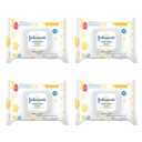 Johnson's Baby Hand & Face Baby Sanitizing Cleansing Wipes for Travel and On-The-Go, No More Tears Formula, Paraben and Alcohol Free, 25 ct, Case of 4 (White)