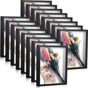 Ripeng 16 Pack 11 x 14 Inch Shadow Box Frame Display Cases, Deep Picture Frames for Wedding Bouquet Preservation, Memorabilia, Teacher Craft, Ticket, Photo, Mother Day, Wall or Tabletop Display, Black