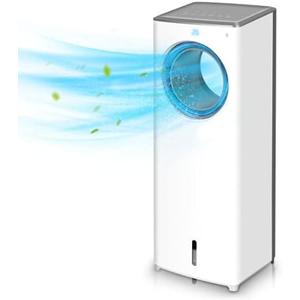 Evaporative Air Cooler-3-in-1 Portable Air-Cooling Fan, Instant Cool & Humidify with 3 Speeds, No Noise Tower Fan, No Dust, 3 Modes, 8H Timer, Bladeless Fan for Large Room Office 