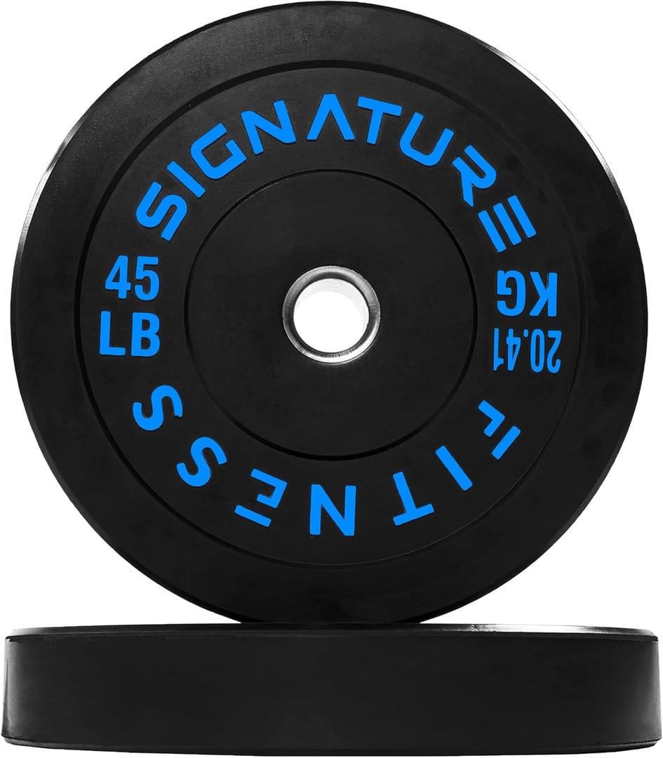 Fitvids Olympic Bumper Plates Set, 2" Weight Plates for Strength Training & Weightlifting, Pair of 45Lbs