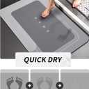 Housego 2PCS Absorbent Bath Mat Magic Rug Sets, Quick Drying Bath Mat Non-Slip Floor Rug Rubber Backed for Bathroom Kitchen Shower Sink, Water Absorbent (19.7''x23.6''+19.7''x31.9'', Light Gray)
