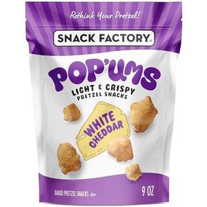 Snack Factory Pop'ums White Cheddar Pretzel Snacks, 9 Oz Bag Pack of 3 (BBD - 07/11/2026)