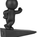 Cute Door Stop, Decorative and Sturdy, Well Designed Door Stopper, Effective to Hold Your Door Open, 1 Pack, Black (Patented)