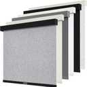 SUNOFF Cordless Blackout Roller Shades Blinds for Windows Free-Stop,Pull Down Room Darkening with Valance,Thermal Insulated Woven Fabric Window Door Blinds for Home,Office,Heather Grey 38" W x 72" H