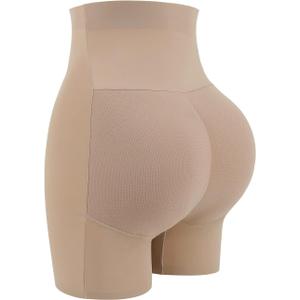 JOYSHAPER Womens Padded Underwear Butt Lifter Panties Seamless Shapewear Tummy Control High Waist Hip Pads Enhancer Shorts (Large, Beige(padded)-upgrade)