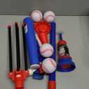 3-in-1 Baseball Set for Kids 3-5 - Tee Ball Stand, Hanging Tee, Ball Launcher and 6 Softballs - Adjustable Height, Indoor/Outdoor Sport Gifts for Boys Girls, Blue