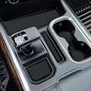 MOCHENT 7Pcs Center Console Liners for 2023 2024 2025 2026 Chevy Silverado/GMC Sierra 1500 & 2022 Refreshed 1500 Model, Premium Custom Non-Slip Cup Holder Mats, Full Console w/Bucket Seats ONLY, Black